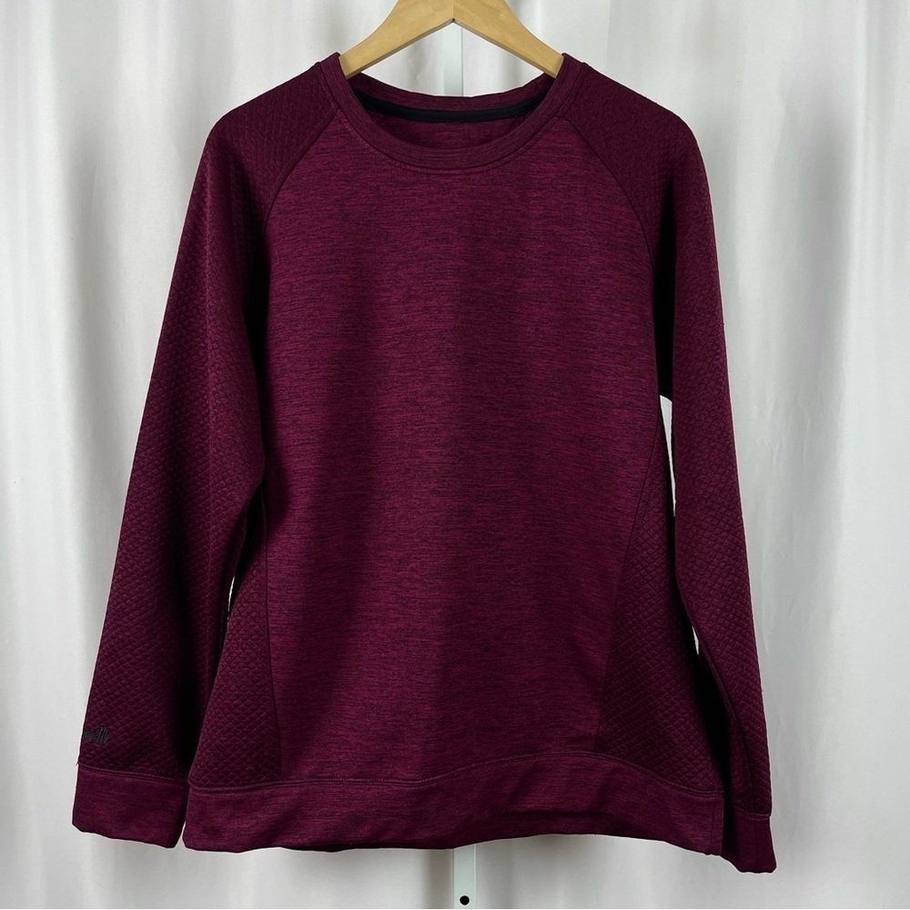Huntworth XL Plum Jewel Tone Quilted Sweatshirt Heavy Long Sleeve Shirt